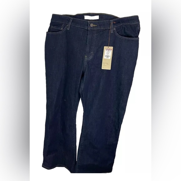 NWT LEVIS 512 Jeans Women 42x29 Perfectly Shaping Bootcut Blue Dark Wash Stretch - Picture 1 of 12